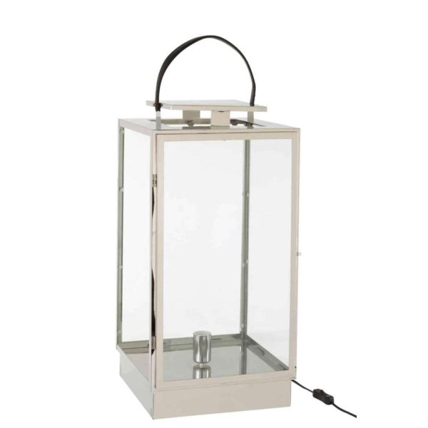 LANTERN LAMP METAL/GLASS SILVER