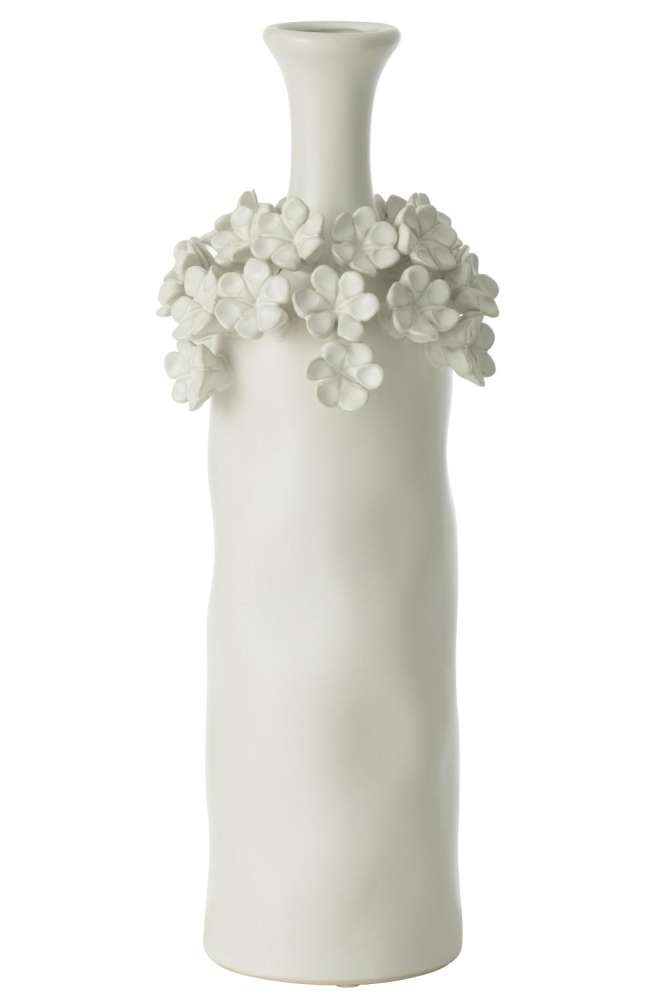 VASE YUCCA FLOWER CERAMIC WHITE LARGE