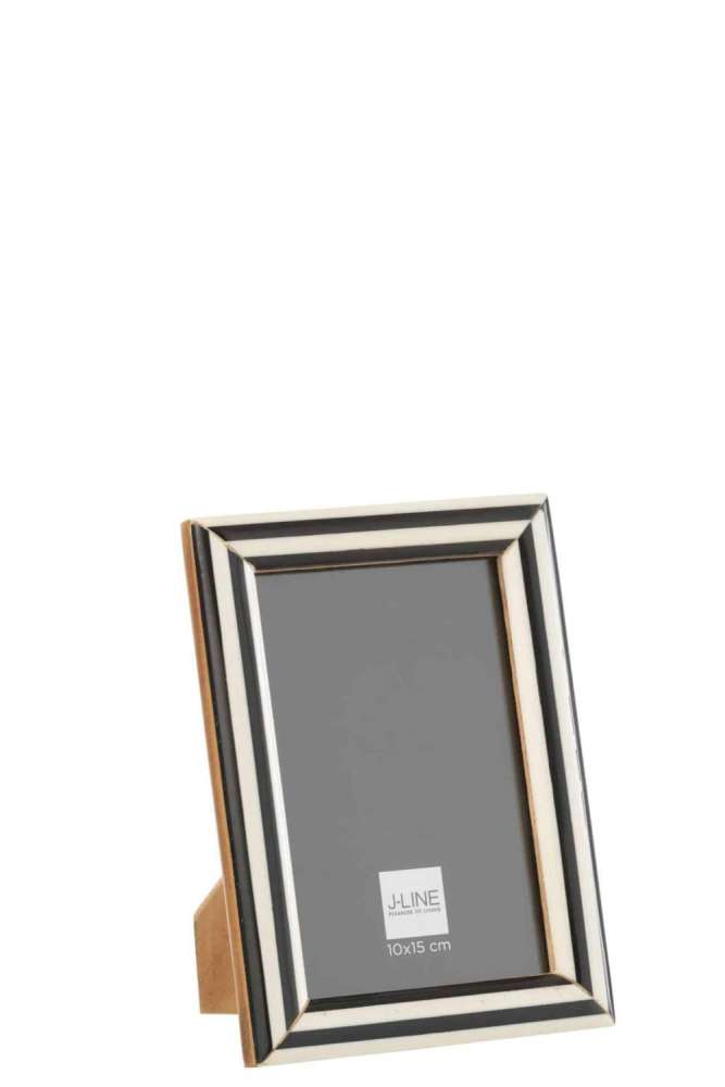 PHOTOFRAME 10x15 WOOD/RESIN BLACK/WHITE S 13x18CM