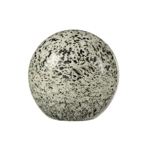PAPERWEIGHT SPOTS GLASS WHITE/GREY LARGE