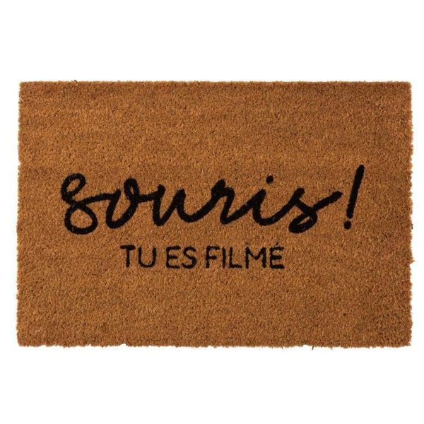 DOOR MAT SOURIS COCONUT NATURAL/BLACK