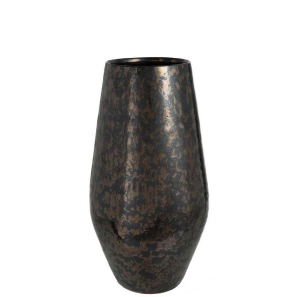 VASE ANTIQUE SMOKEY CERAMIC BLACK LARGE