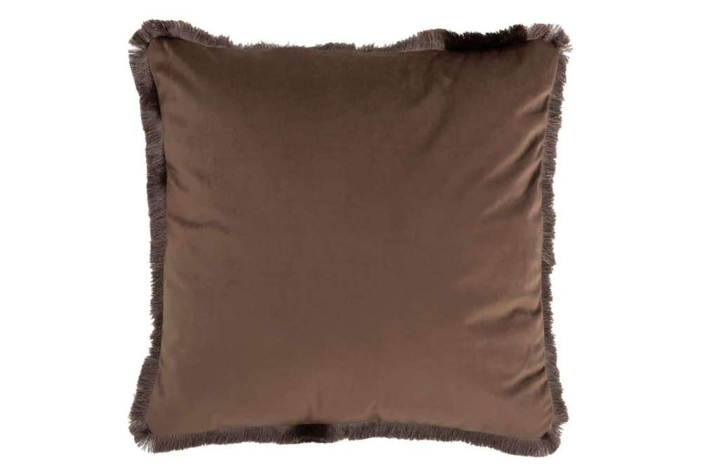 CUSHION ALPHA SQUARE POLYESTER BROWN