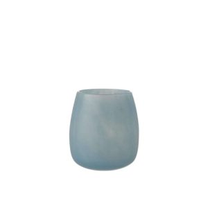 VASE ROUND GLASS BLUE MEDIUM