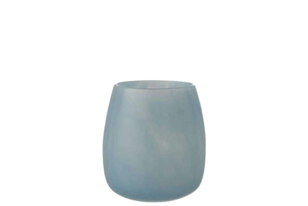 VASE ROUND GLASS BLUE MEDIUM
