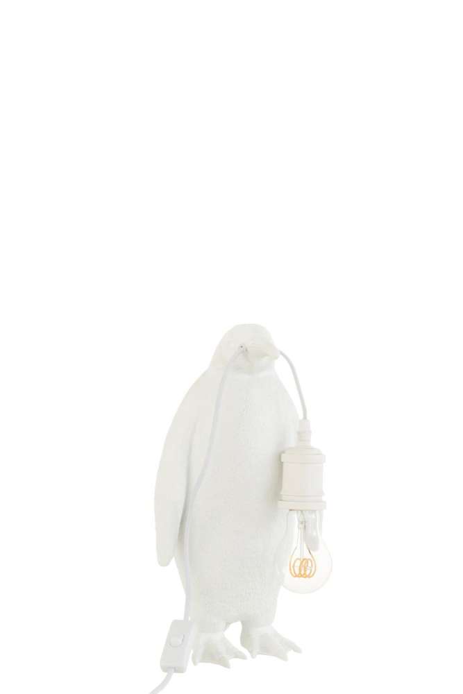TABLE LAMP PENGUIN RESIN WHITE SMALL
