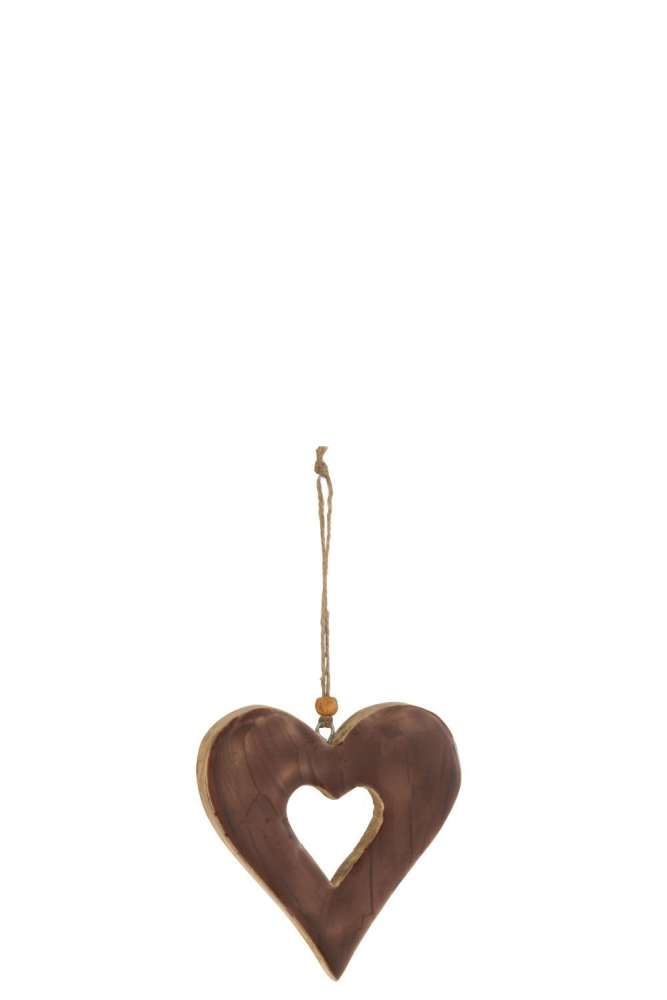 HANGER HEART WOOD BROWN SMALL