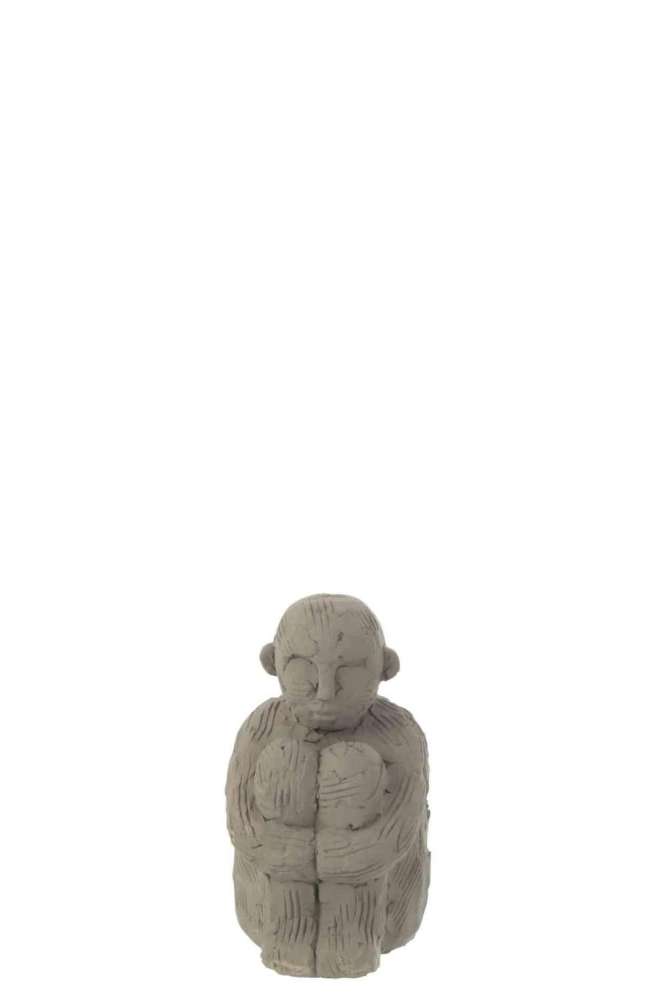 FIGURE SITTING CEMENT GREY SMALL