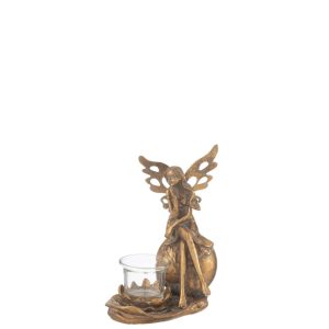 CANDLE HOLDER VIDIA METAL GOLD LARGE