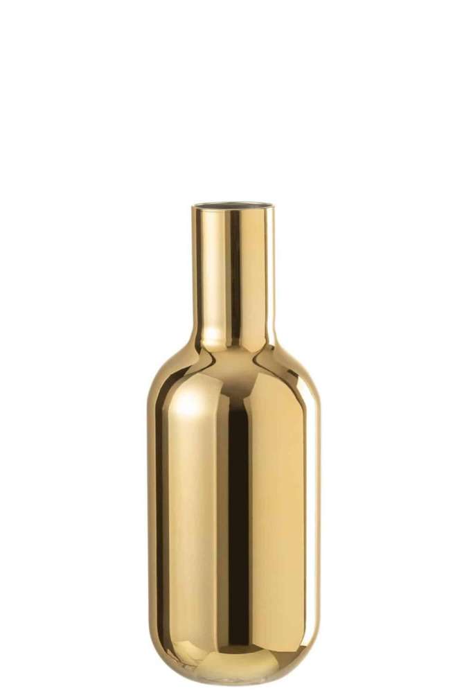 BOTTLE DECO GLASS GOLD LARGE