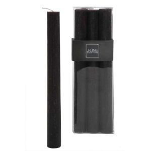 BOX 6 TABLE CANDLE BROWN/BLACK -9H