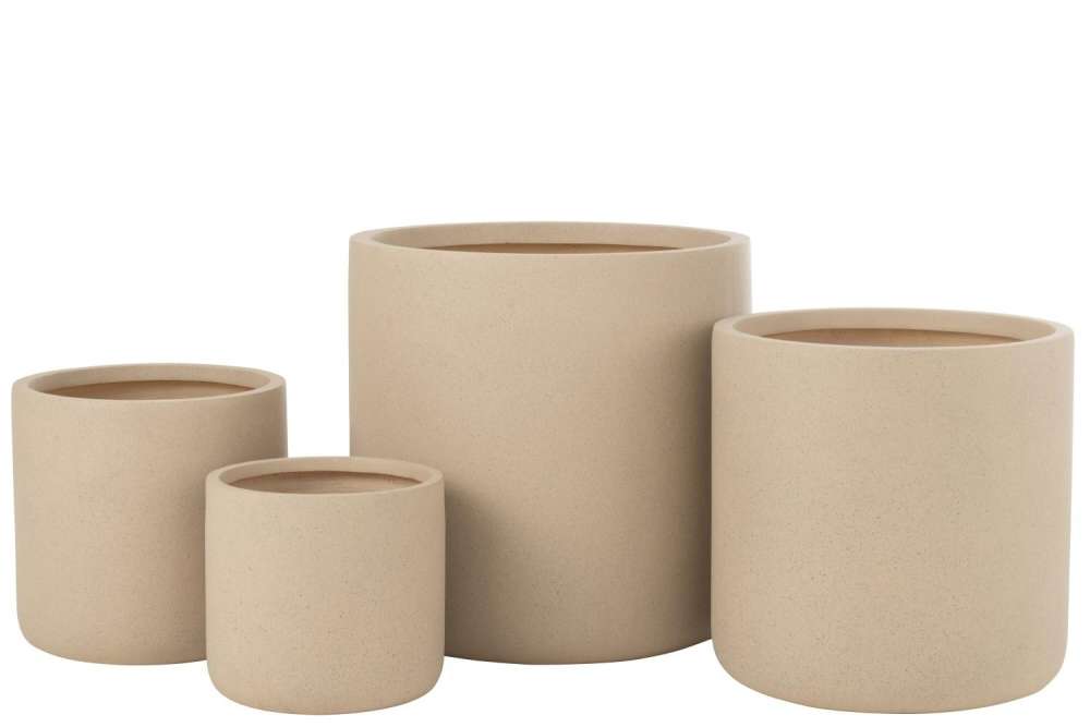 SET OF 4 FLOWERPOTS DUNE CLAY IVORY