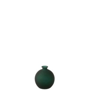 VASE BALL GLASS MATTE GREEN SMALL