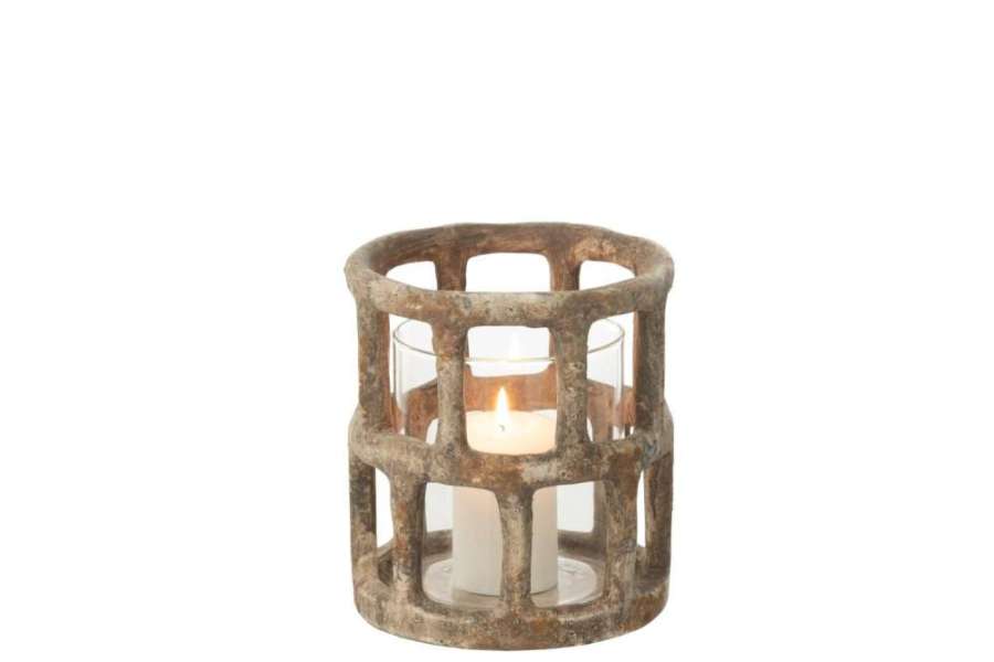 HURRICANE ANTIQUE  POLYRESIN/GLASS LARGE