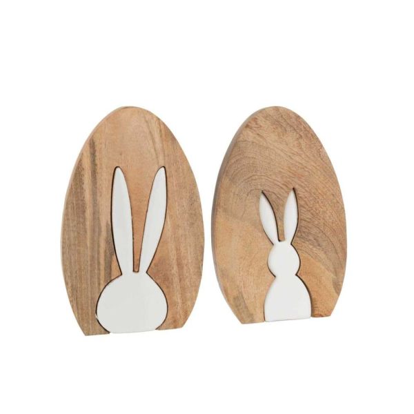 RABBIT SILHOUETTE PUZZLE MANGO WOOD NATURAL/WHITE LARGE ASSORTMENT OF 2
