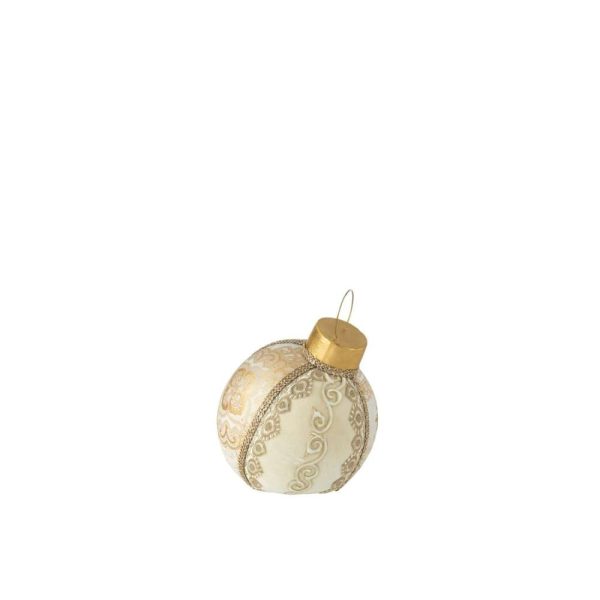BAUBLE DECORATION PATTERNS POLYFOAM/TEXTILE GOLD MEDIUM