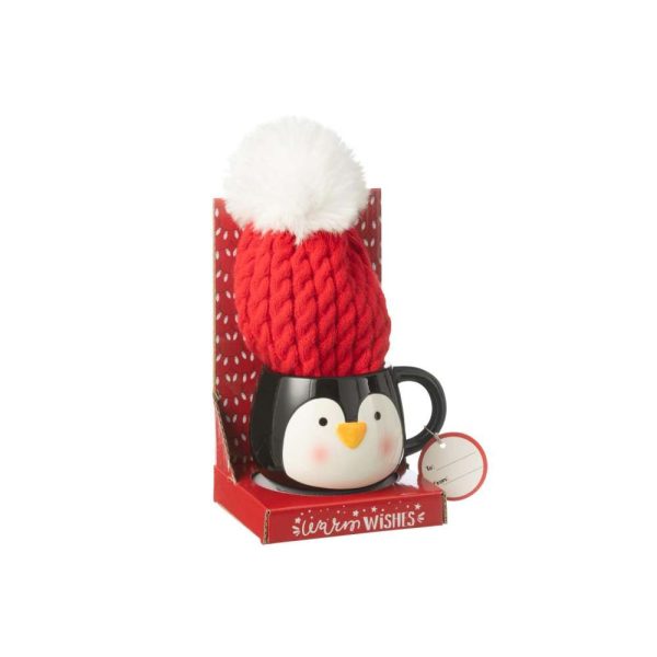 MUG+BEANIE PENGUIN IN GIFTBOX CERAMICS MIX