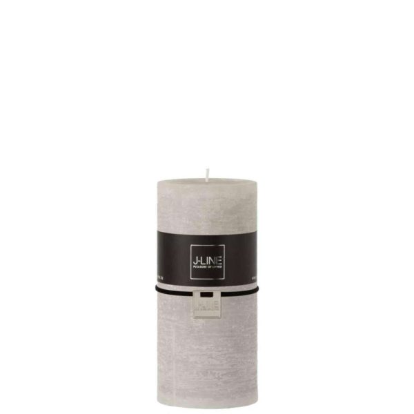 CYLINDER CANDLE  LIGHT GREY L52H