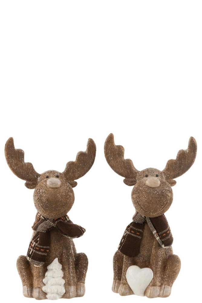 REINDEER SCARF POLY BROWN LARGE ASSORTMENT OF 2