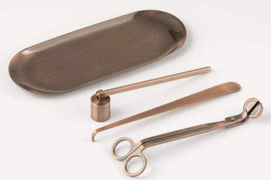 CANDLE SNUFFER CANDLE KIT IRON COPPER COLORED