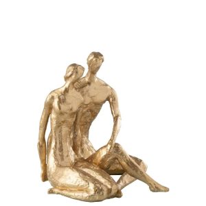 COUPLE SITTING RESIN GOLD