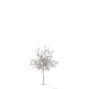 TREE LEAVES GLITTER+LED METAL SILVER METAL