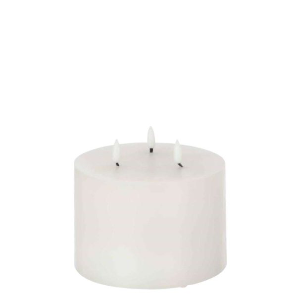 CANDLE LED 3 FLAMES WHITE MEDIUM