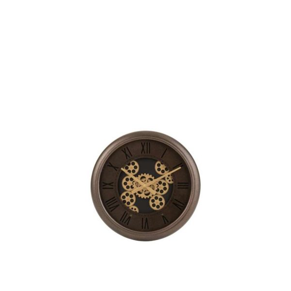 CLOCK RADARS ROMAN NUMERALS METAL BROWN/GOLD