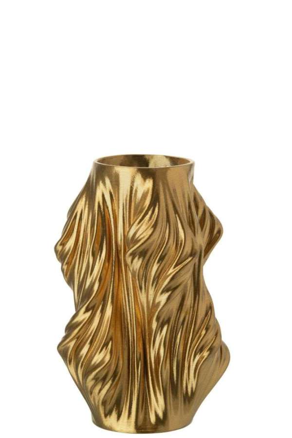 VASE 3D PRINTING IRREGULAR PORCELAIN GOLD COLORED SMALL