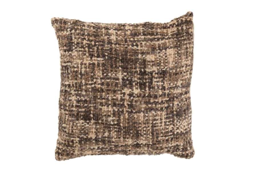 CUSHION TWEED POLYESTER/COTTON BROWN/BEIGE