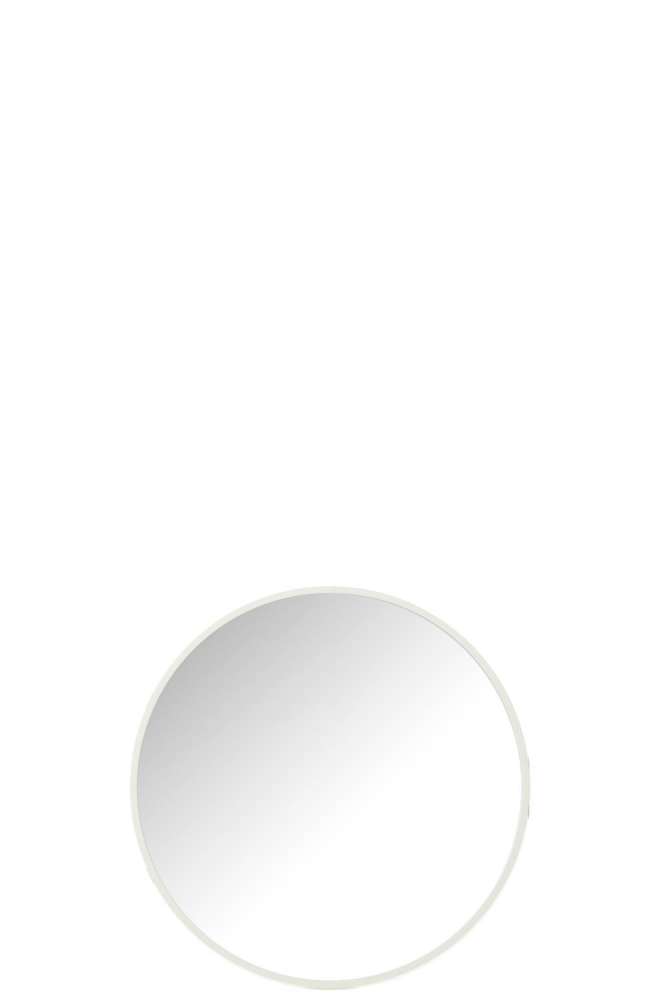 MIRROR ROUND GLASS/METAL WHITE SMALL