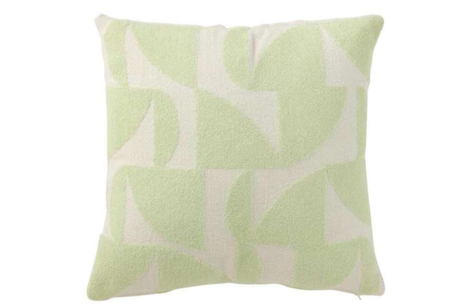 CUSHION GEO TEXTILE WHITE/MINT GREEN