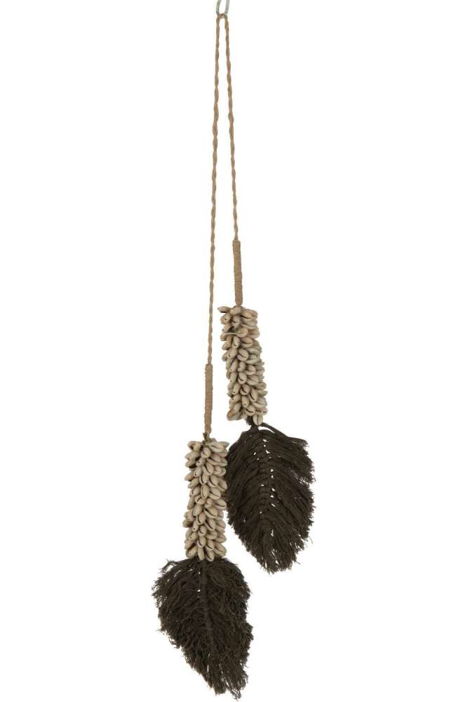 HANGER SHELLS+COTTON ROPE TEXTILE NATURAL/DARK BROWN