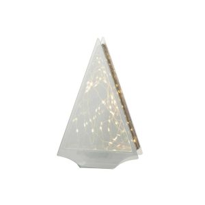 DECORATION LED TRIANGLE GLASS GOLD LARGE