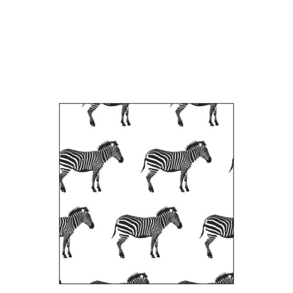 PACK 20 NAPKINS ZEBRA PAPER BLACK LARGE