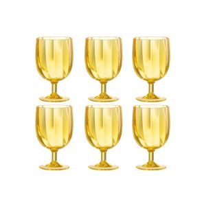 BOX OF 6 PIECES WINE GLASS PLASTIC YELLOW