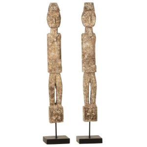 FIGURE ON FOOT NAYA ALABASIA WOOD GREY MEDIUM ASSORTMENT OF 2