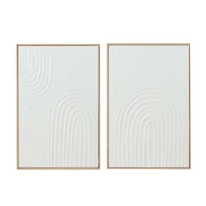 PAINTING ELISE CANVAS WHITE ASSORTMENT OF 2