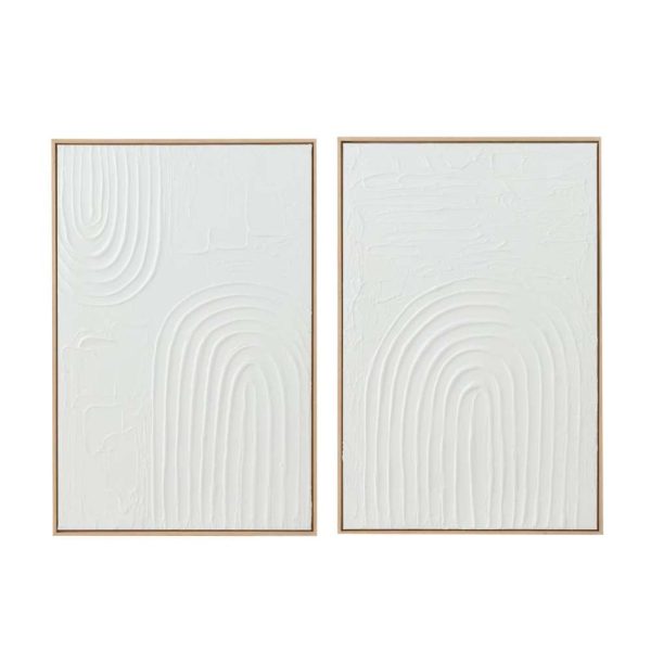 PAINTING ELISE CANVAS WHITE ASSORTMENT OF 2