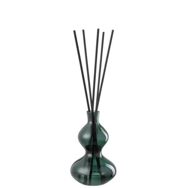 SCENTED OIL CEDAR BREEZE GLASS DARK GREEN SMALL