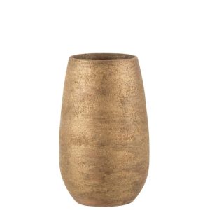 VASE IRREGULAR ROUGH CERAMIC GOLD SMALL