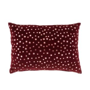 CUSHION MIRROR RECTANGLE COTTON RED/SILVER