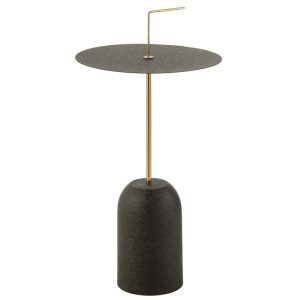 SIDE TABLE DISK METAL BLACK/GOLD