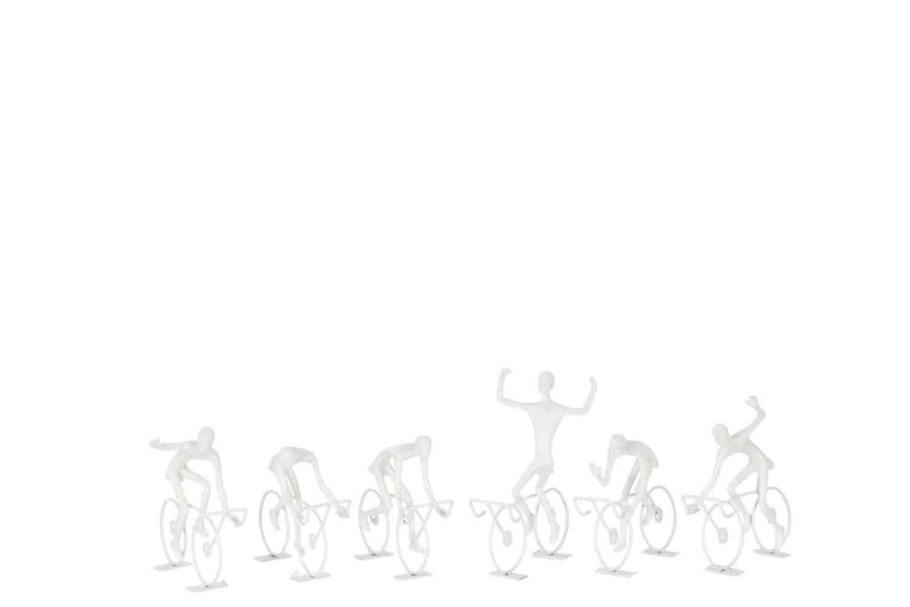 CYCLISTS POLY WHITE SMALL ASSORTMENT OF 6