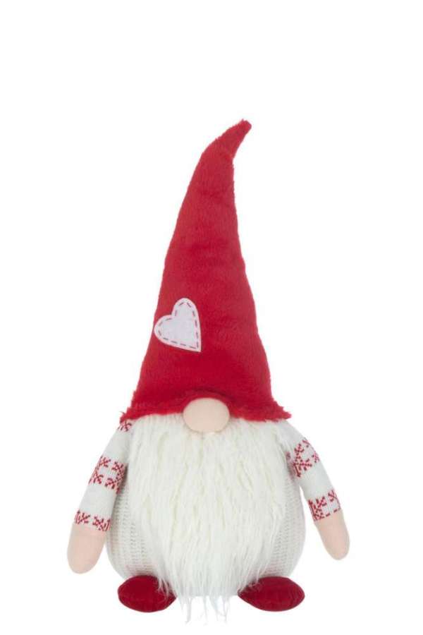 GNOME HEART TEXTILE WHITE/RED LARGE
