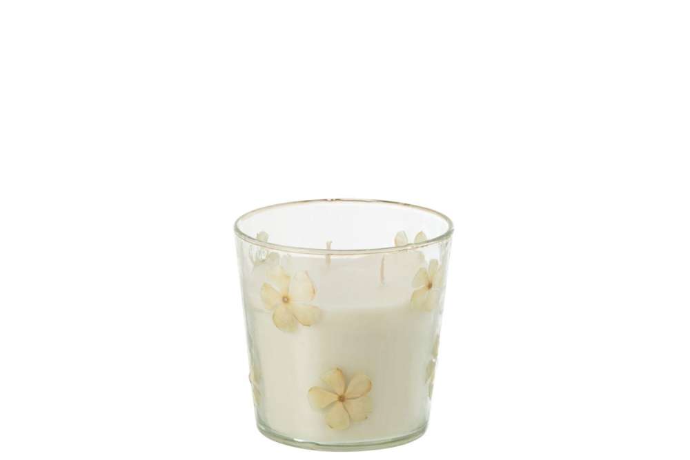 SCENTED CANDLE FLOWER GLASS TRANSPARENT SMALL-45HOURS