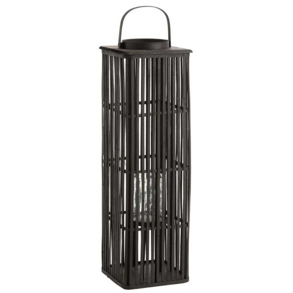 LANTERN LONG BAMBOO BLACK