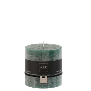 CYLINDER CANDLE DARK GREEN -64H