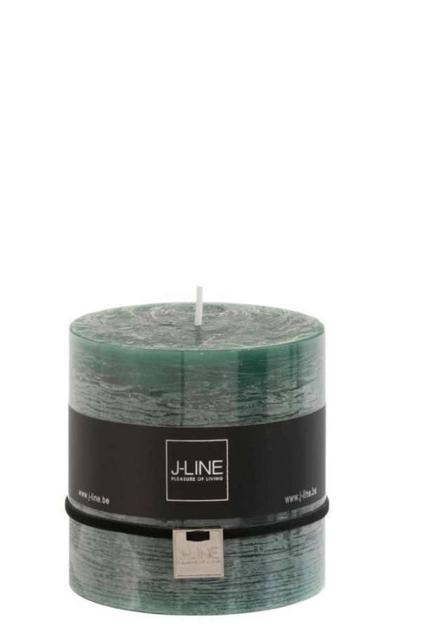 CYLINDER CANDLE DARK GREEN -64H