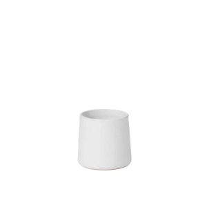FLOWER POT ROUND CERAMIC WHITE SMALL